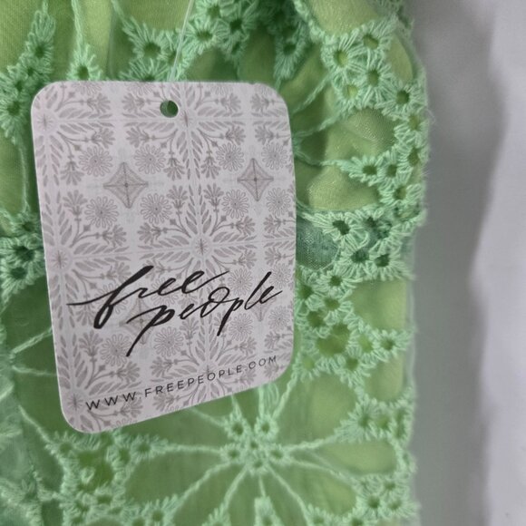 Free People x Greylin Bright Green Suki Embroidered Overlay Midi Dress Small - Picture 14 of 16